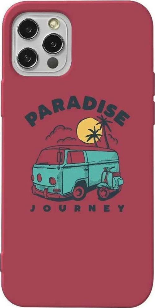 İphone 12 Pro Bordo Renkli Silikon Telefon Kılıfı - Paradise