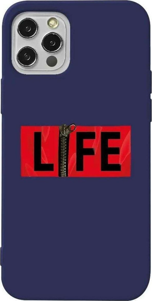 İphone 12 Pro Lacivert Renkli Silikon Telefon Kılıfı - Life