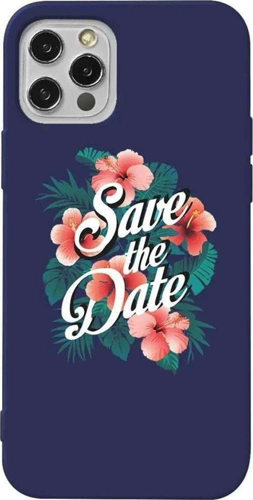 İphone 12 Pro Lacivert Renkli Silikon Telefon Kılıfı - Save The Date