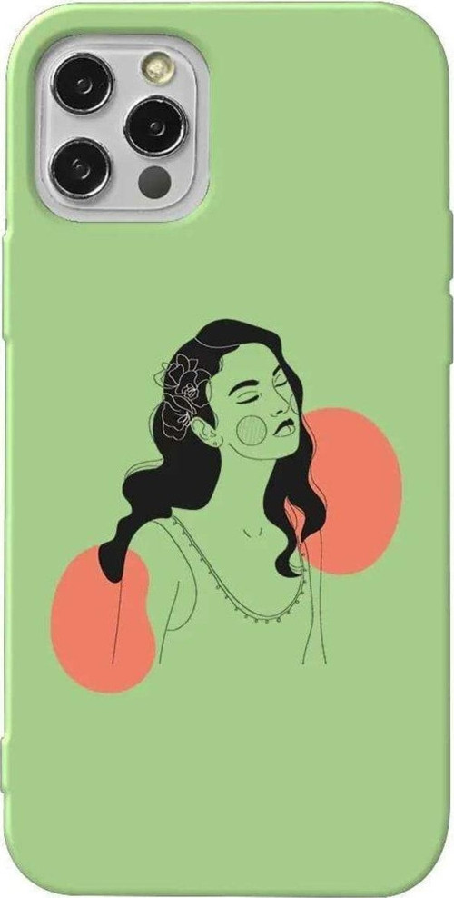 İphone 12 Pro Max Açık Yeşil Renkli Silikon Telefon Kılıfı - Emma