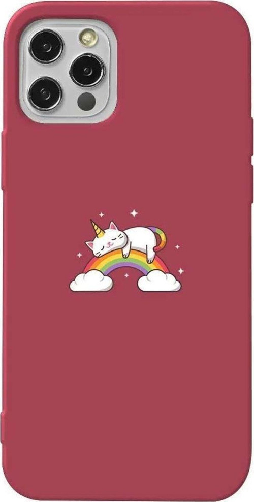 İphone 12 Pro Max Bordo Renkli Silikon Telefon Kılıfı - Caticorn 2