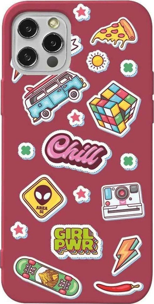İphone 12 Pro Max Bordo Renkli Silikon Telefon Kılıfı - Chill