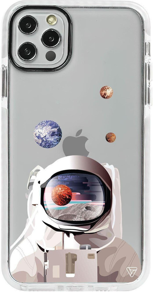 İphone 12 Pro Max Beyaz Impact Astronotun Gözünden Premium Telefon Kılıfı