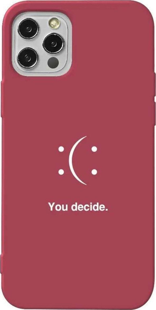 İphone 12 Pro Max Bordo Renkli Silikon Telefon Kılıfı - You Decide