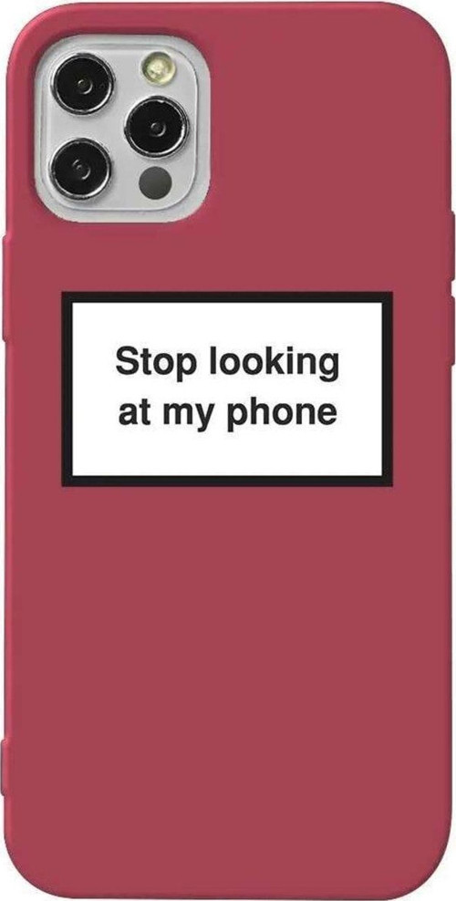 İphone 12 Pro Max Bordo Renkli Silikon Telefon Kılıfı - Stop Looking 2