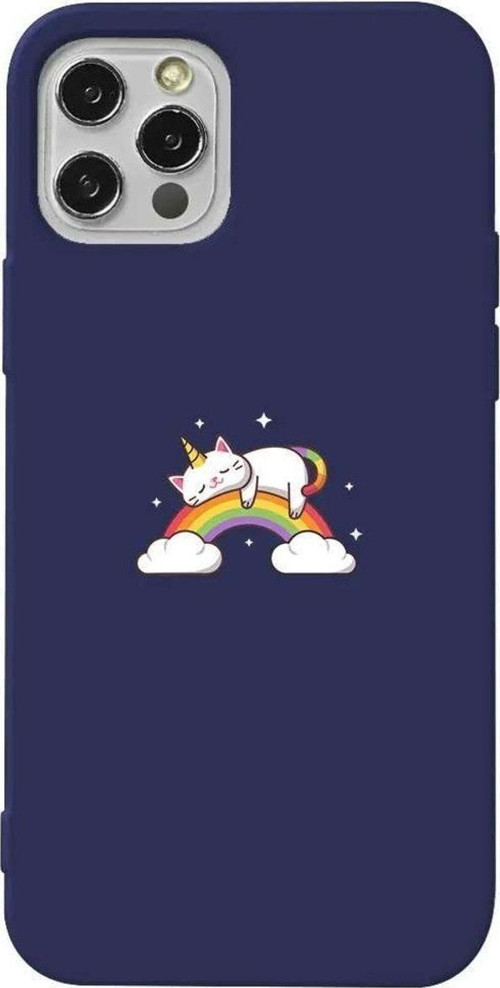 İphone 12 Pro Max Lacivert Renkli Silikon Telefon Kılıfı - Caticorn 2