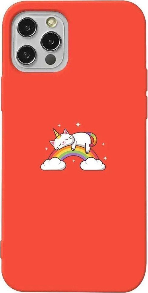 iPhone 12 Max Turuncu Renkli Silikon Telefon Kılıfı - Caticorn 2