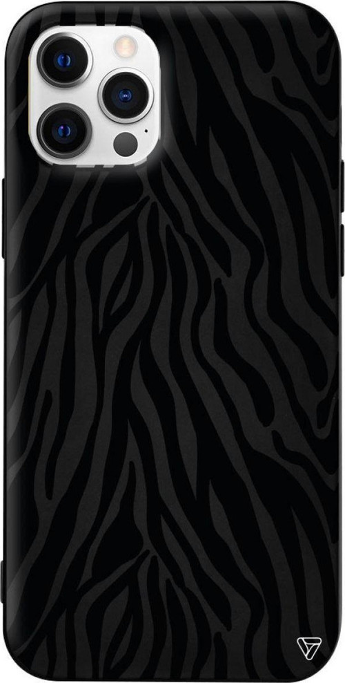 İphone 12 Pro Max Siyah Renkli Silikon Siyah Zebra Desenleri Telefon Kılıfı