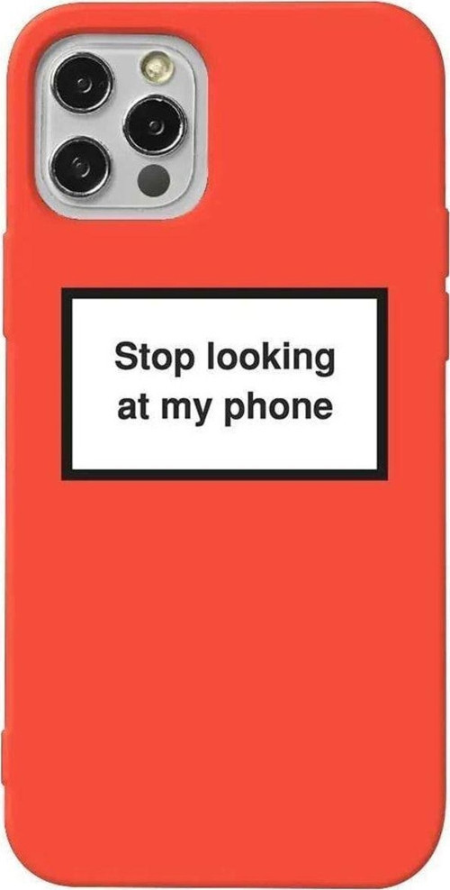 İphone 12 Pro Max Turuncu Renkli Silikon Telefon Kılıfı - Stop Looking 2