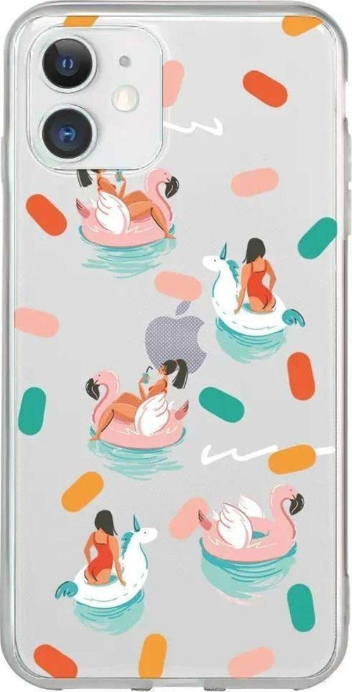 iPhone 12 Seffaf Telefon Kılıfı - Pool Chill