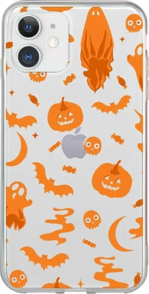iPhone 12 Seffaf Telefon Kılıfı - Spooky Orange