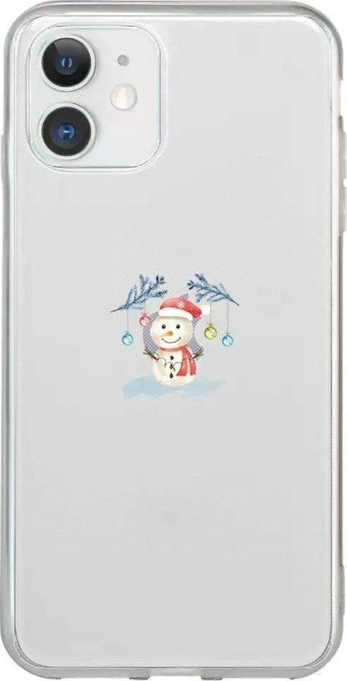 iPhone 12 Seffaf Telefon Kılıfı Uyumlu Sugar Snowman