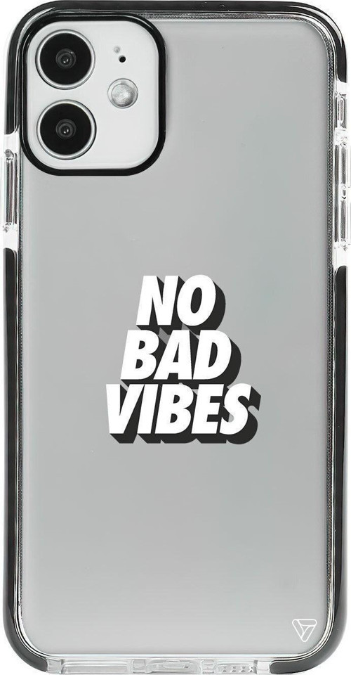 iPhone 12 Siyah Impact No Bad Vibes Premium Telefon Kılıfı