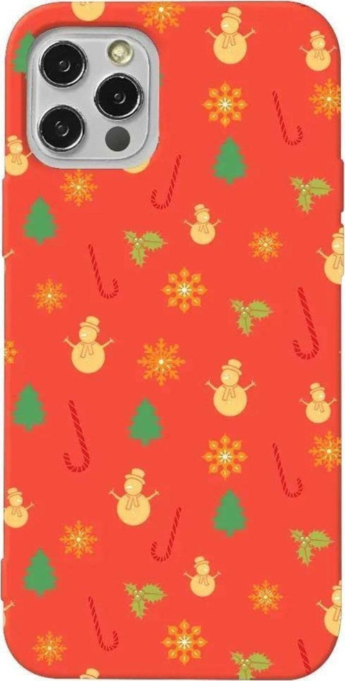 İphone 12 Pro Turuncu Renkli Silikon Telefon Kılıfı - Very Christmas