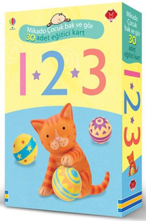 Sayılar 1-2-3 (Mikado Çocuk Bak ve Gör) 30 Adet Eğitici Kart-Flash Kart