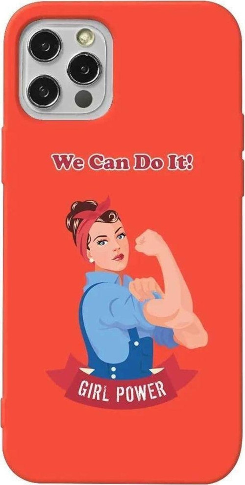 İphone 12 Pro Turuncu Renkli Silikon Telefon Kılıfı - We Can Do It!