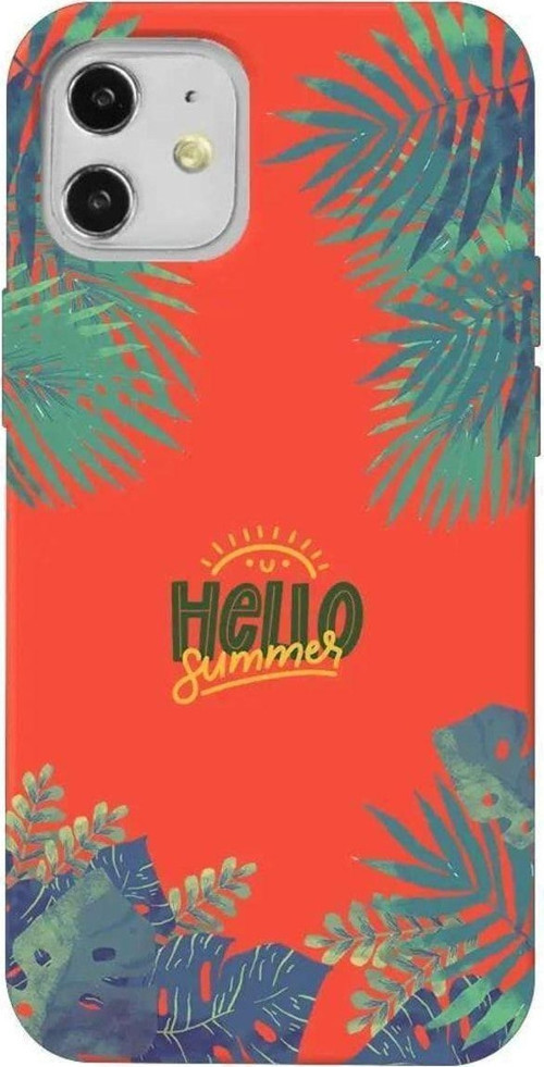iPhone 12 Turuncu Renkli Silikon Telefon Kılıfı - Hello Summer