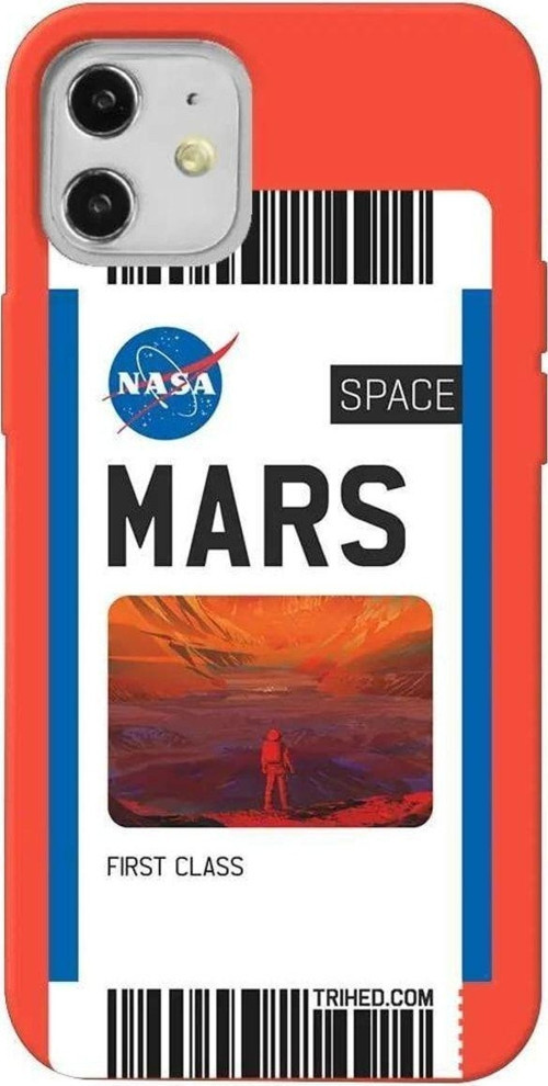 iPhone 12 Turuncu Renkli Silikon Telefon Kılıfı - Mars Bileti