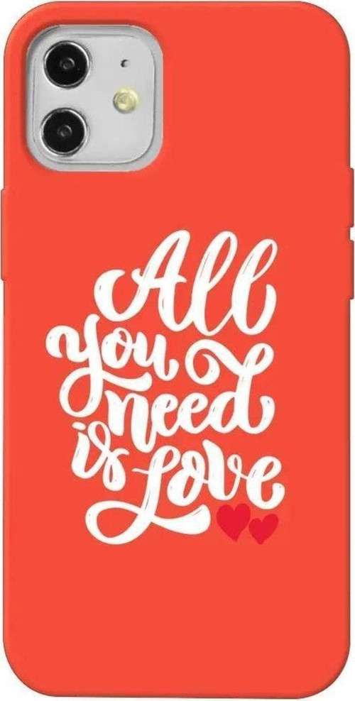 iPhone 12 Turuncu Renkli Silikon Telefon Kılıfı - Need Love