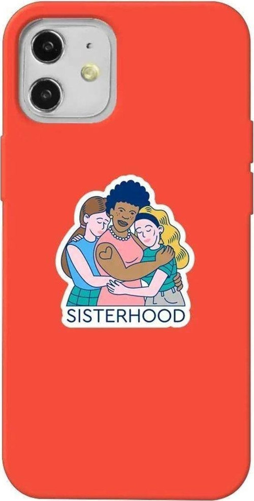 iPhone 12 Turuncu Renkli Silikon Telefon Kılıfı - Sisterhood