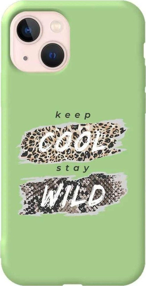 iPhone 13 Açık Yeşil Renkli Silikon Telefon Kılıfı - Cool Wild