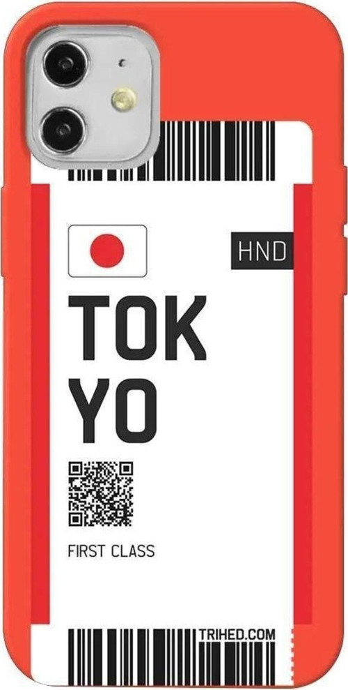 iPhone 12 Turuncu Renkli Silikon Telefon Kılıfı - Tokyo Bileti