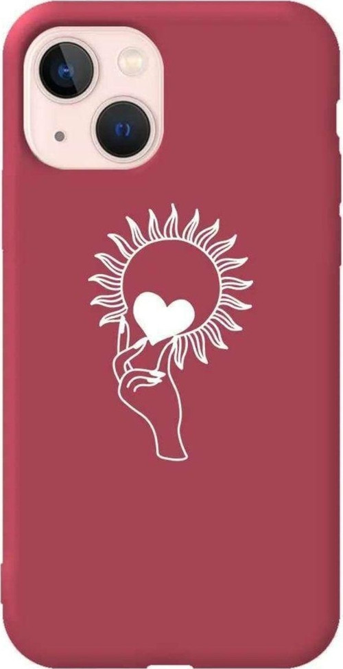 iPhone 13 Bordo Renkli Silikon Telefon Kılıfı - Keep Heart