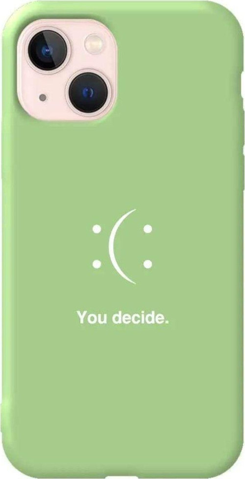 iPhone 13 Açık Yeşil Renkli Silikon Telefon Kılıfı - You Decide