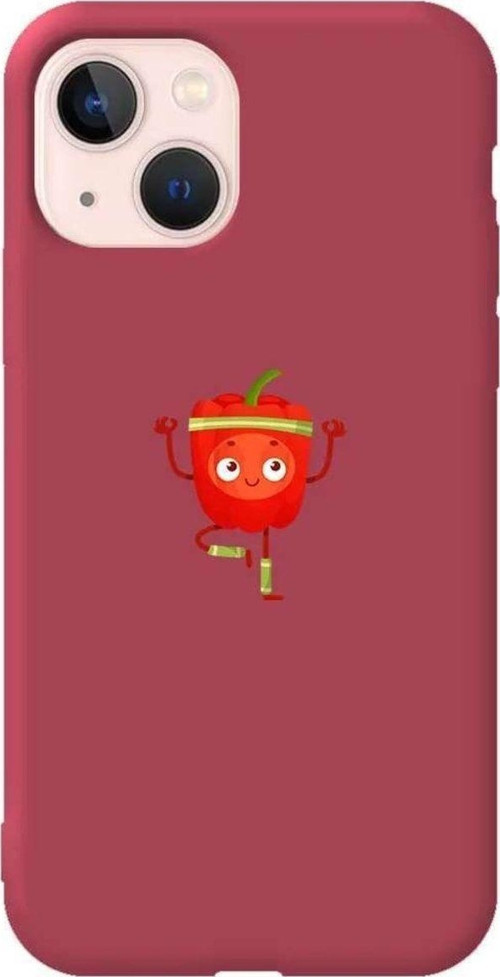 iPhone 13 Bordo Renkli Silikon Telefon Kılıfı - Mr. Pepper