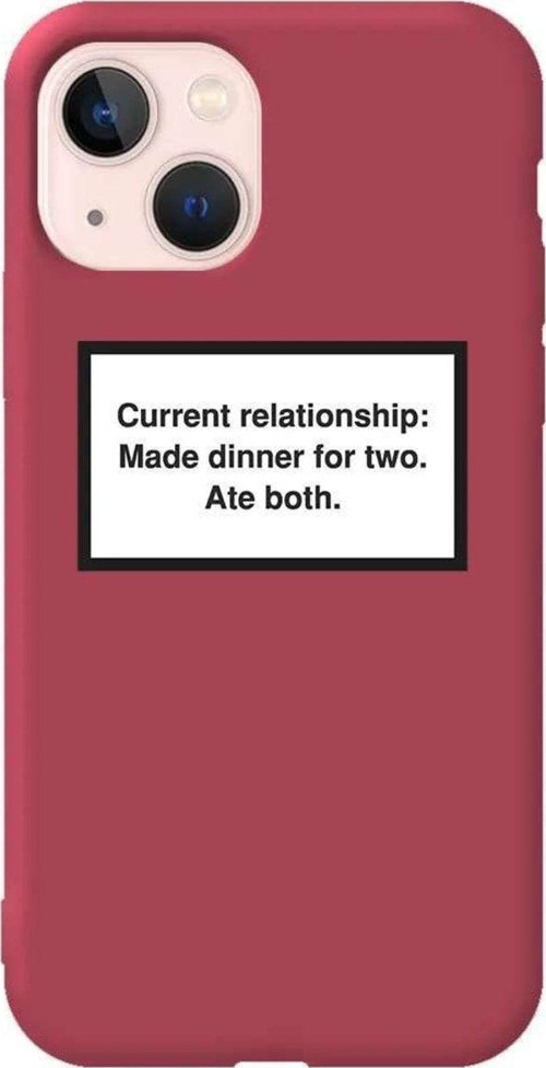 iPhone 13 Bordo Renkli Silikon Telefon Kılıfı - Ate Both.