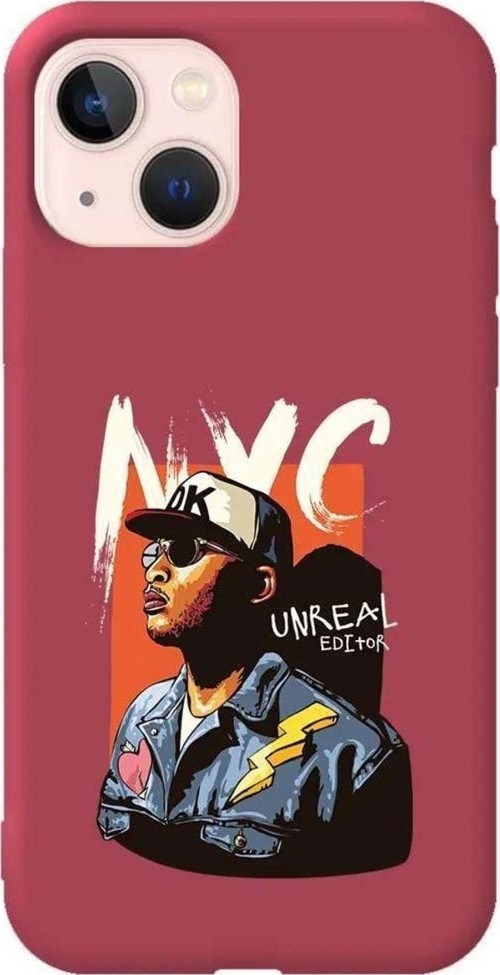 iPhone 13 Bordo Renkli Silikon Telefon Kılıfı - Nyc