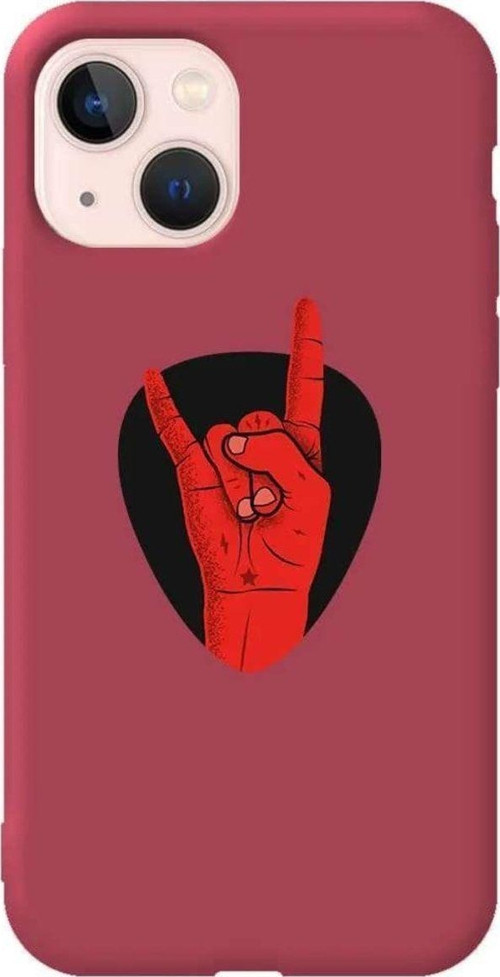 iPhone 13 Bordo Renkli Silikon Telefon Kılıfı - Pena