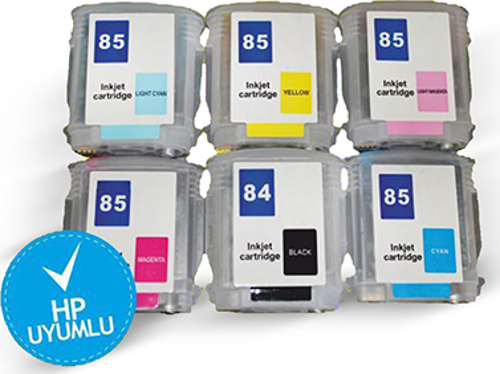 84-85 UYUMLU Kolay Dolan Kartuşlar (DOLU) - Hp Designjet 10ps/ 120/ 120nr/ 130/ 130gp/ 130nr/ 130