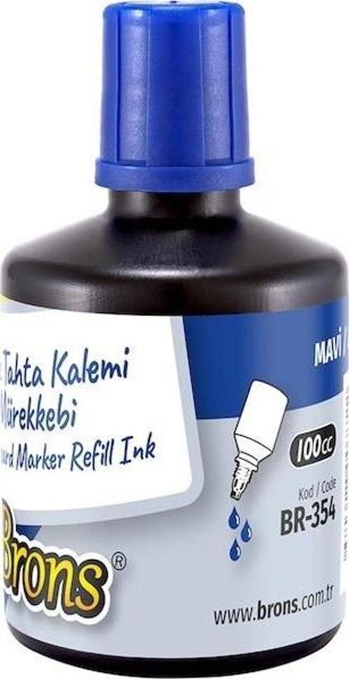 BEYAZ TAHTA KALEM MÜREKKEBI 100cc MAVI BR-354 - (6 Adet)