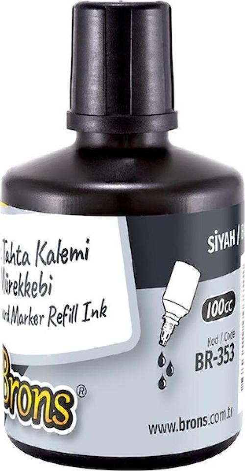 BEYAZ TAHTA KALEM MÜREKKEBİ 100cc SİYAH BR-353 - (6 Adet)