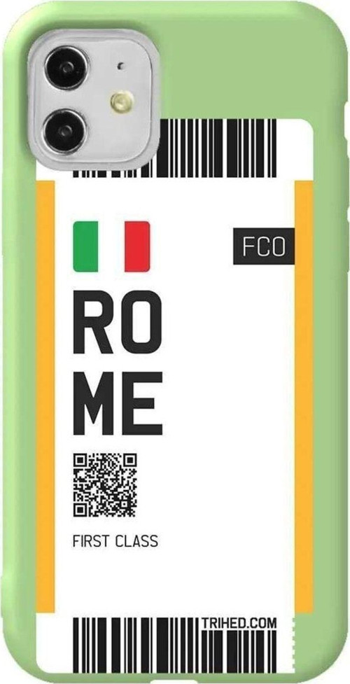 iPhone 11 Açık Yeşil Renkli Silikon Telefon Kılıfı - Rome Bileti