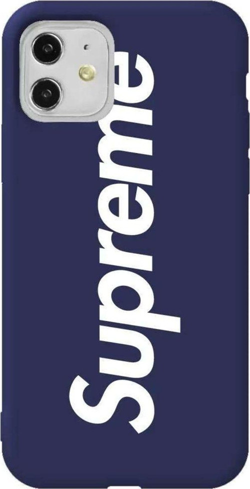 iPhone 11 Lacivert Renkli Silikon Telefon Kılıfı - Supreme