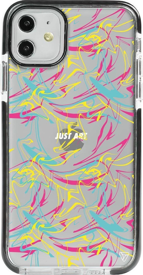 iPhone 11 Siyah Impact Renkli Just Art Premium Telefon Kılıfı