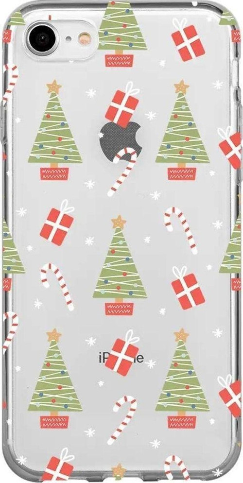iphone Se 2020 Seffaf Telefon Kılıfı - Christmas Candy
