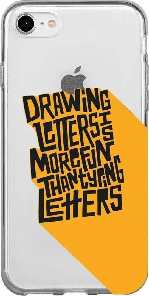 iphone Se 2020 Seffaf Telefon Kılıfı - Drawing Letters