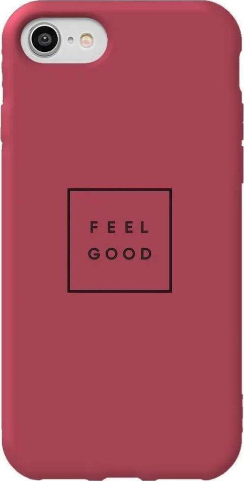 iphone Se 2020 Bordo Renkli Silikon Telefon Kılıfı - Feel Good