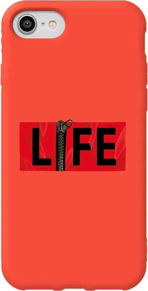 iphone Se 2020 Turuncu Renkli Silikon Telefon Kılıfı - Life
