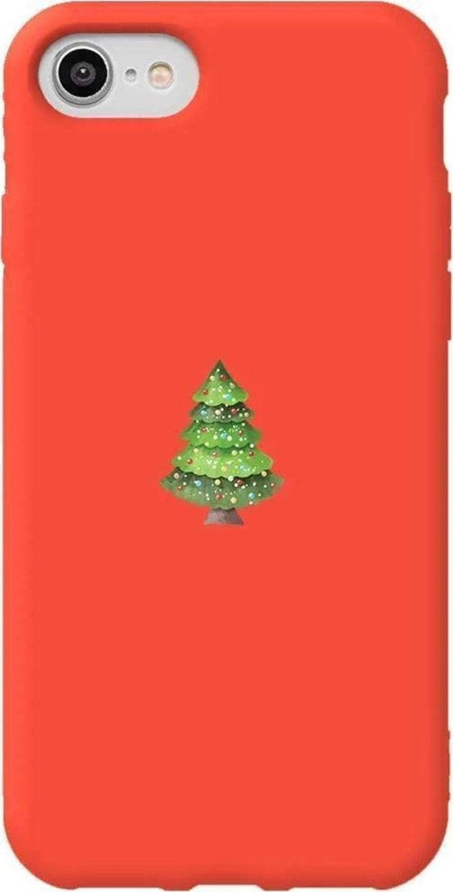 iphone Se 2020 Turuncu Renkli Silikon Telefon Kılıfı - Mini Xmas Tree