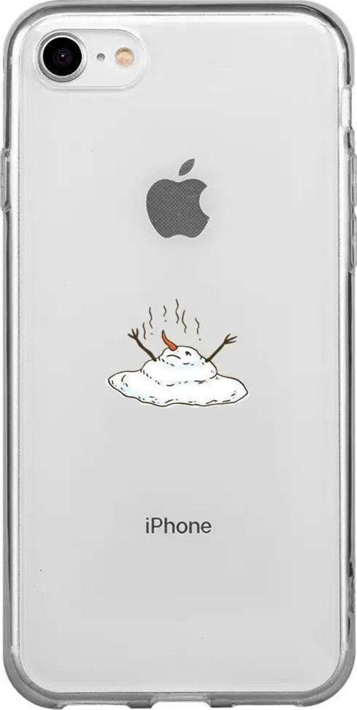 iphone Se 2020 Uyumlu Seffaf Telefon Kılıfı - Melting Snowman