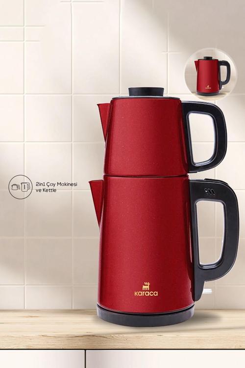 Tea Break Rouge Red Çelik Su Isıtıcı & Çay Makinesi