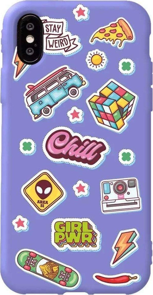 İphone X Lila Renkli Silikon Telefon Kılıfı - Chill