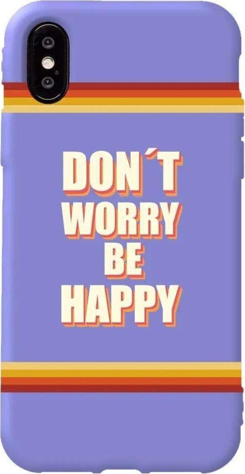 İphone X Lila Renkli Silikon Telefon Kılıfı - Don't Worry