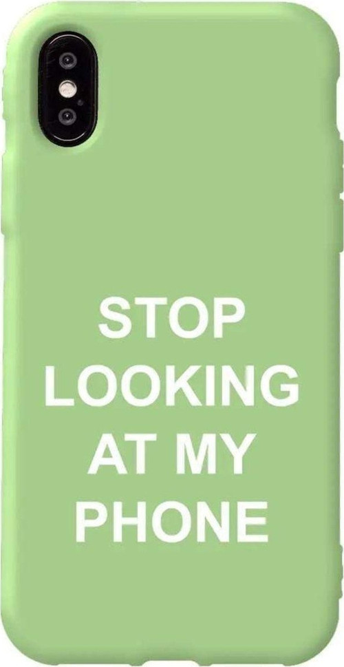 İphone X Açik Yesil Renkli Silikon Telefon Kılıfı - Stop Looking