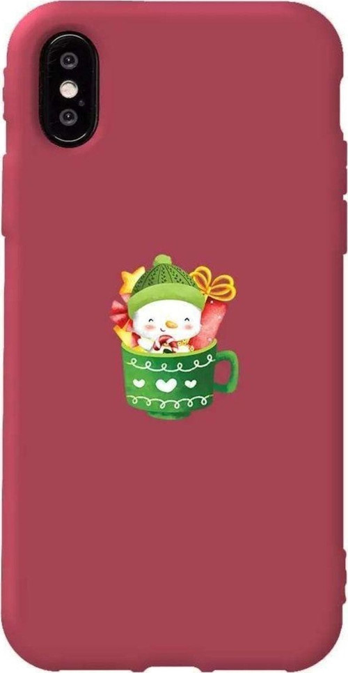 İphone X Bordo Renkli Silikon Telefon Kılıfı - A Cup Of Xmas 8