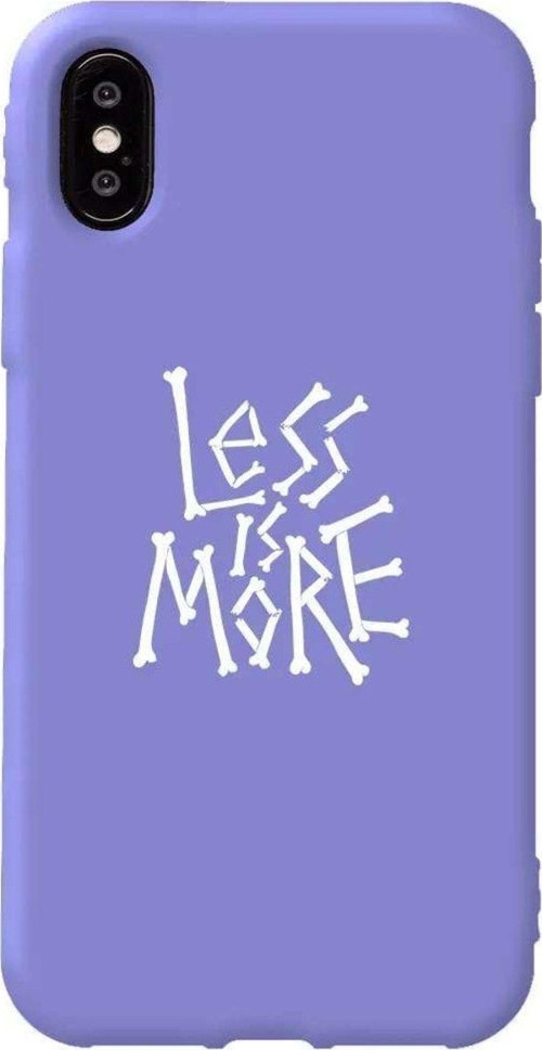 İphone X Lila Renkli Silikon Telefon Uyumlu Kılıfı - Less Is More